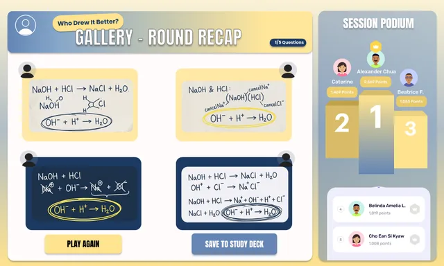 Study Squad round recap and podium